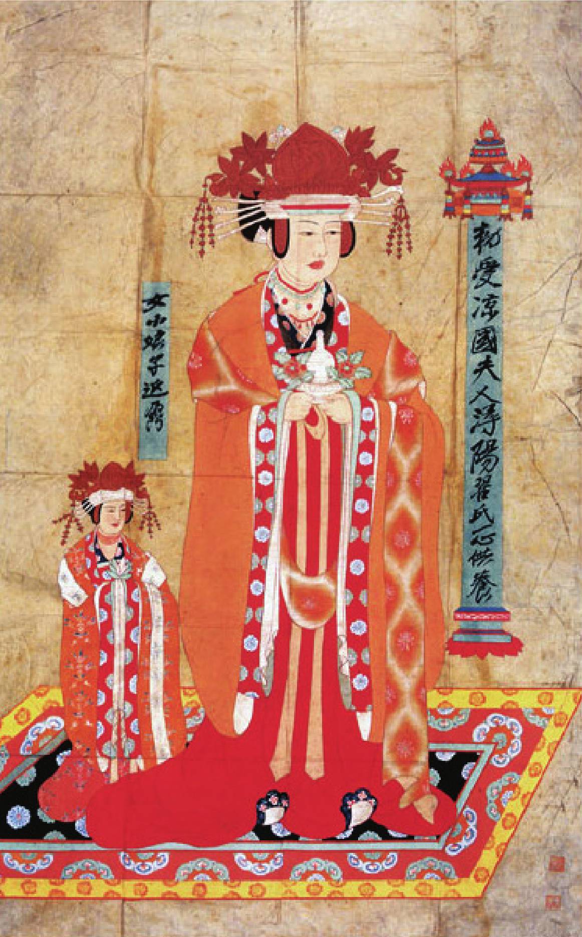 敦煌榆林十九窟甬道北壁曹元忠之妻凉国夫人翟氏,女延鼐像