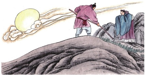 子路从而后,遇丈人.