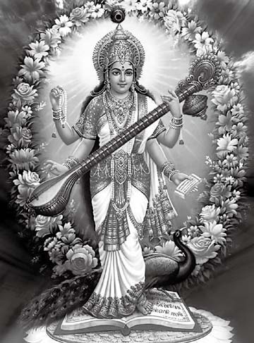 《摩诃婆罗多》中的辩才天女 般度死了,王位由双目失明的持国接着坐。