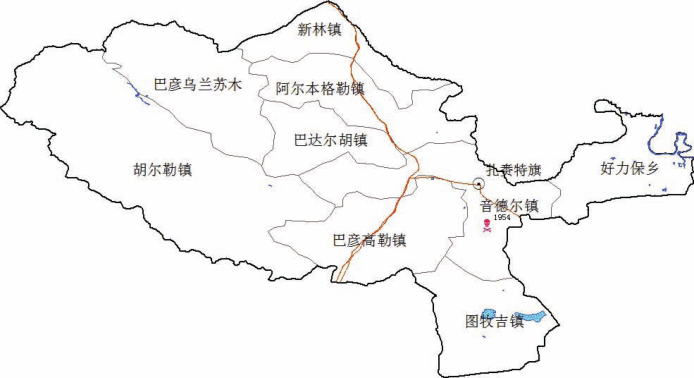图3-4-23 兴安盟扎赉特旗人间鼠疫疫点示意图