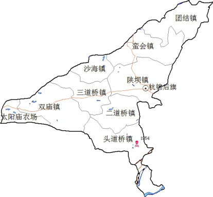 图3-4-2 巴彦淖尔市杭锦后旗人间鼠疫疫点示意图