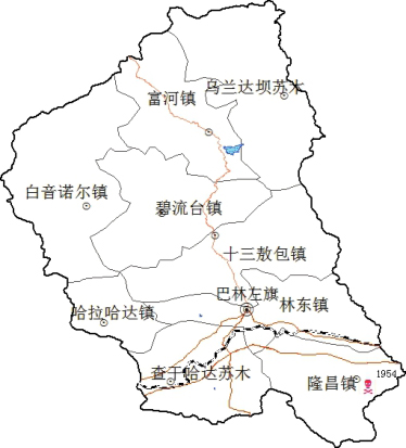 图3-4-6 赤峰市巴林左旗人间鼠疫疫点示意图