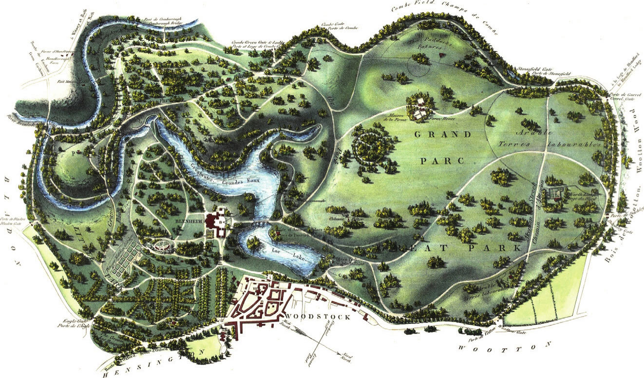 布伦海姆宫的庄园总平面图(n.vergnaud绘于1835年)