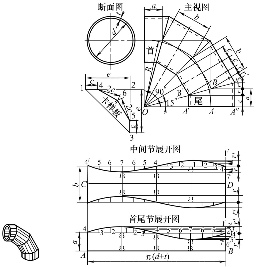 弯头底座支撑展开图片