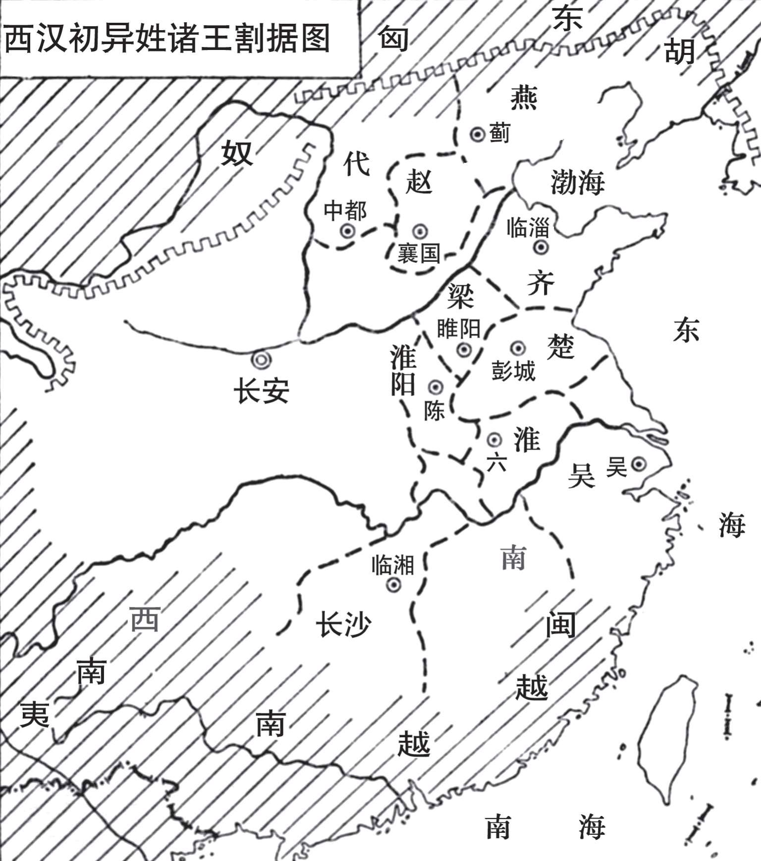 汉初异姓七王分布图,汉初诸侯王分布图,汉初异姓王_大山谷图库