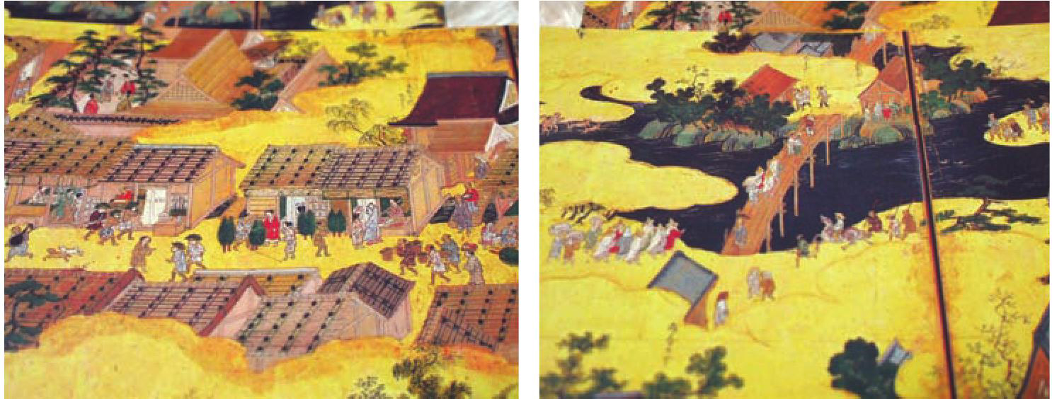 ◎日式屏风绘画中的平安时代街景