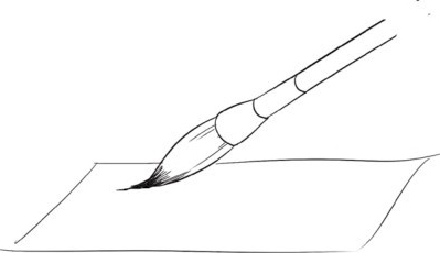 侧锋用笔的笔尖样式