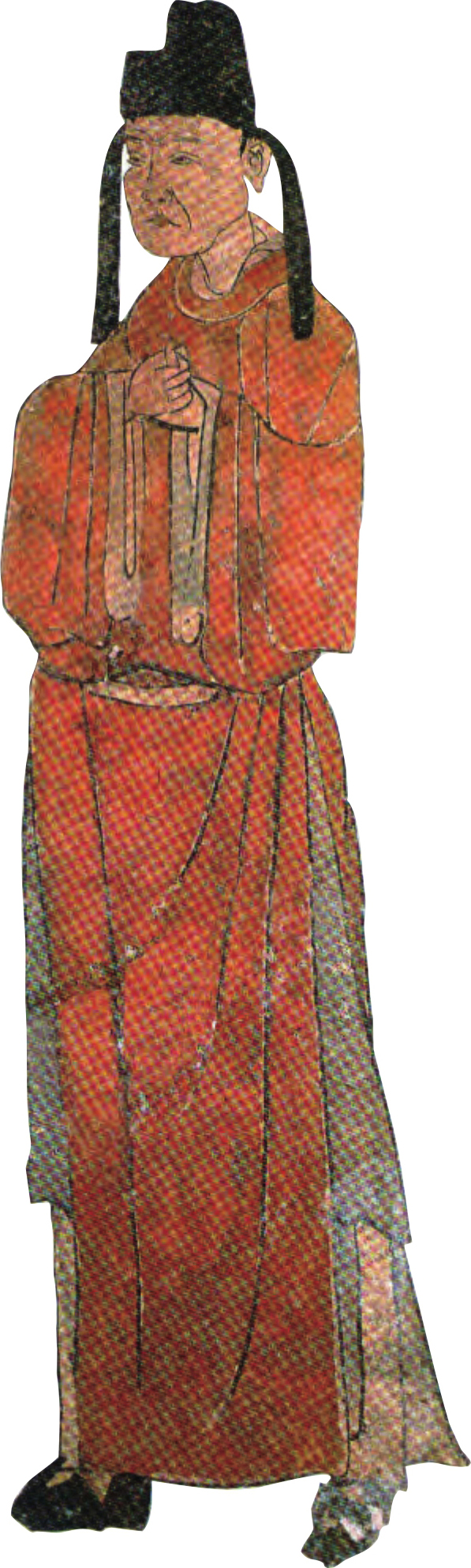 辽代·文官图            图中的辽代文官的服饰与北宋的文官