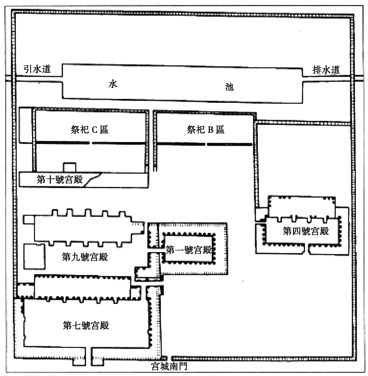 图一四 偃师商城第一期宫城平面图