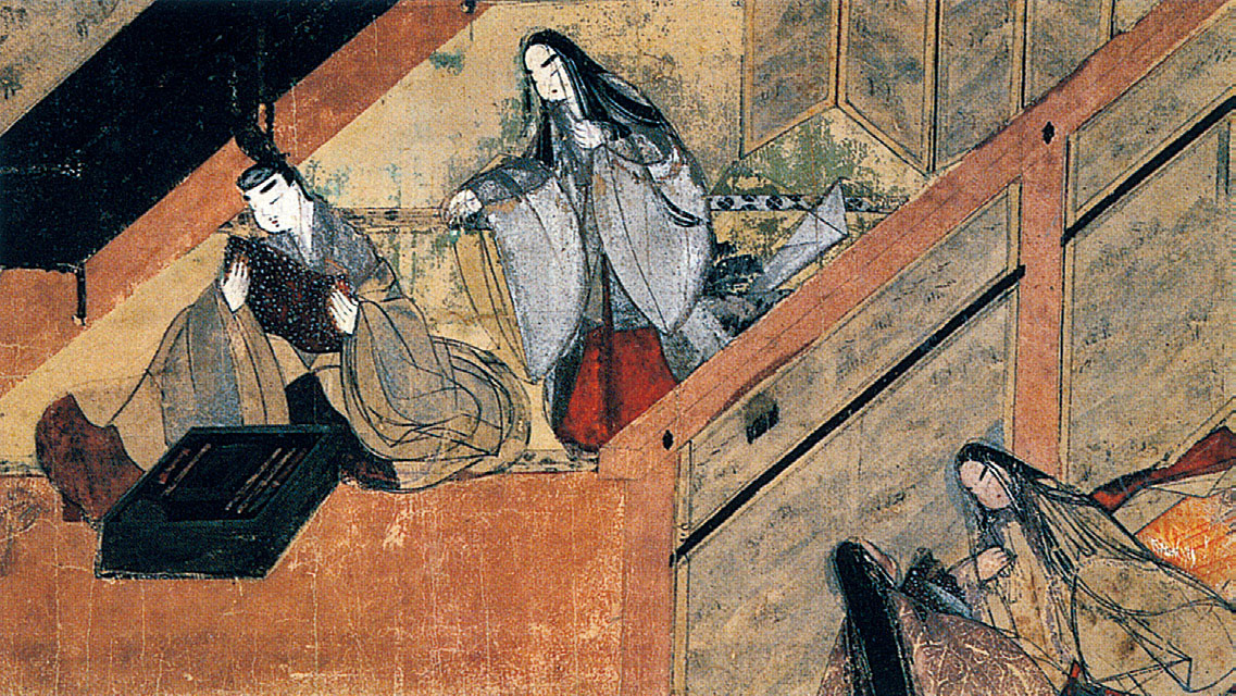 图为《源氏物语绘卷》中的《夕雾》卷.