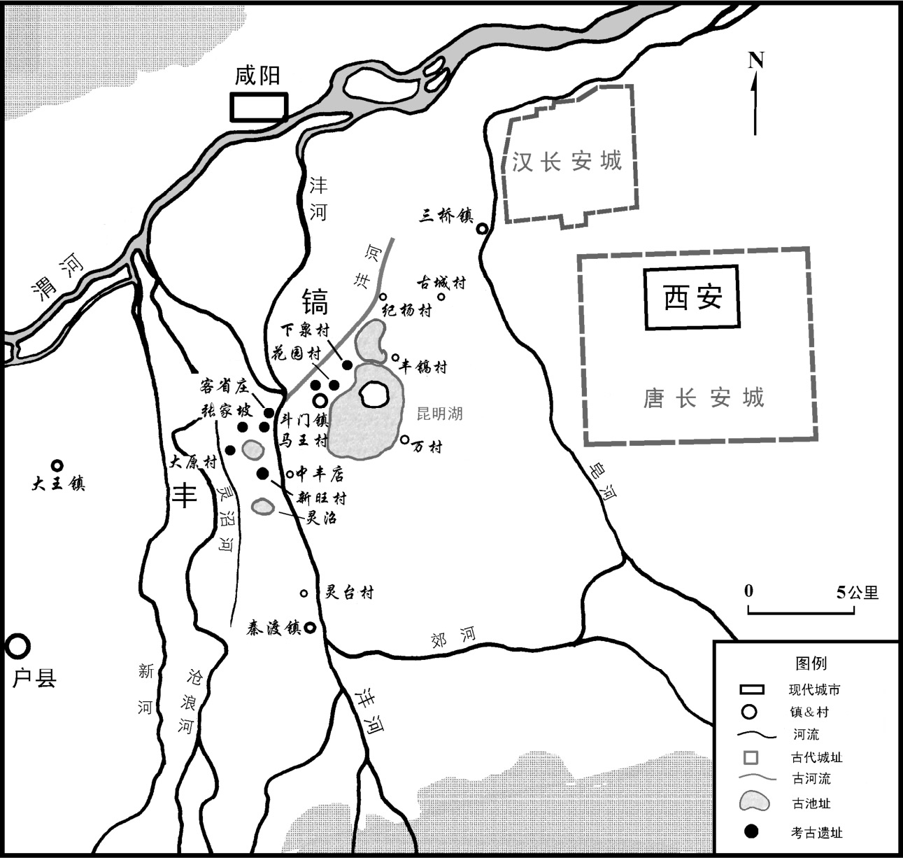 地图4 沣河两岸的丰镐两京