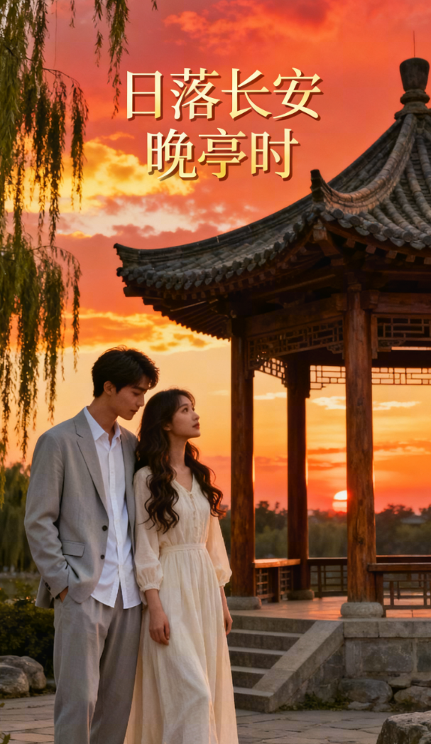 日落长安晚亭时